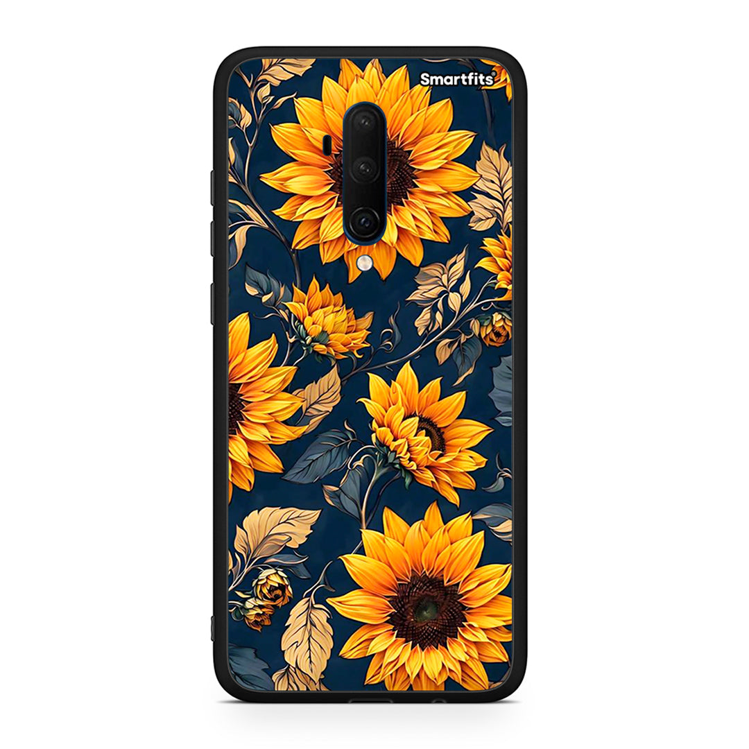 OnePlus 7T Pro Autumn Sunflowers Θήκη από τη Smartfits με σχέδιο στο πίσω μέρος και μαύρο περίβλημα | Smartphone case with colorful back and black bezels by Smartfits