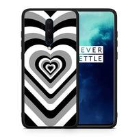 Thumbnail for Θήκη OnePlus 7T Pro Black Hearts από τη Smartfits με σχέδιο στο πίσω μέρος και μαύρο περίβλημα | OnePlus 7T Pro Black Hearts case with colorful back and black bezels