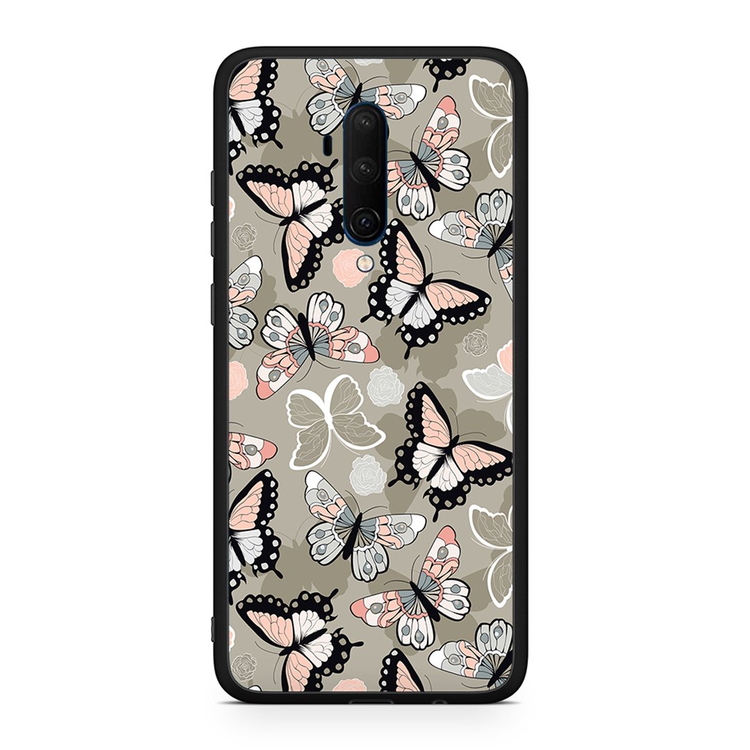 OnePlus 7T Pro Butterflies Boho θήκη από τη Smartfits με σχέδιο στο πίσω μέρος και μαύρο περίβλημα | Smartphone case with colorful back and black bezels by Smartfits