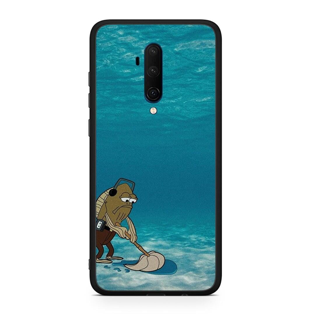OnePlus 7T Pro Clean The Ocean Θήκη από τη Smartfits με σχέδιο στο πίσω μέρος και μαύρο περίβλημα | Smartphone case with colorful back and black bezels by Smartfits