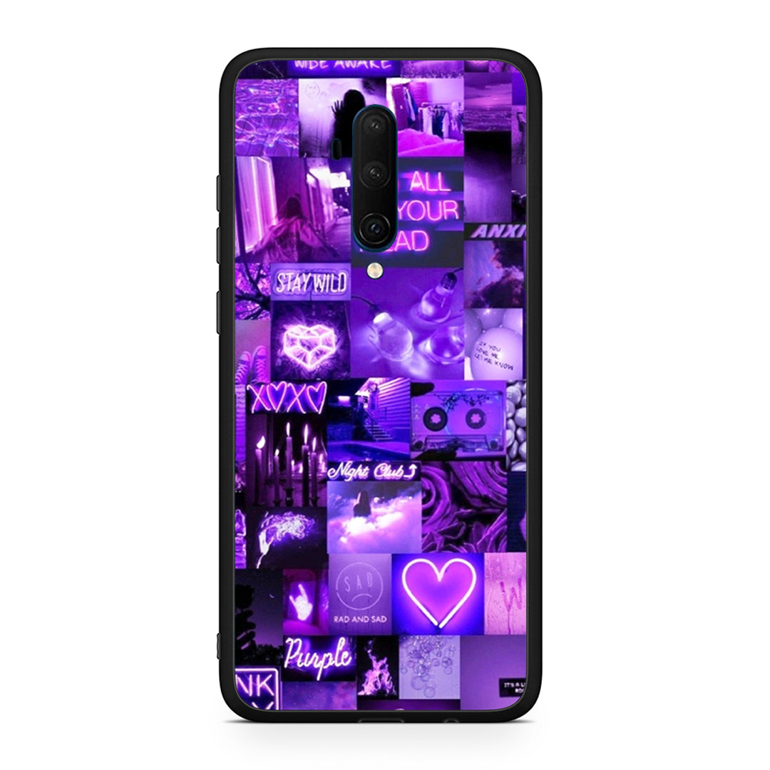 OnePlus 7T Pro Collage Stay Wild Θήκη Αγίου Βαλεντίνου από τη Smartfits με σχέδιο στο πίσω μέρος και μαύρο περίβλημα | Smartphone case with colorful back and black bezels by Smartfits