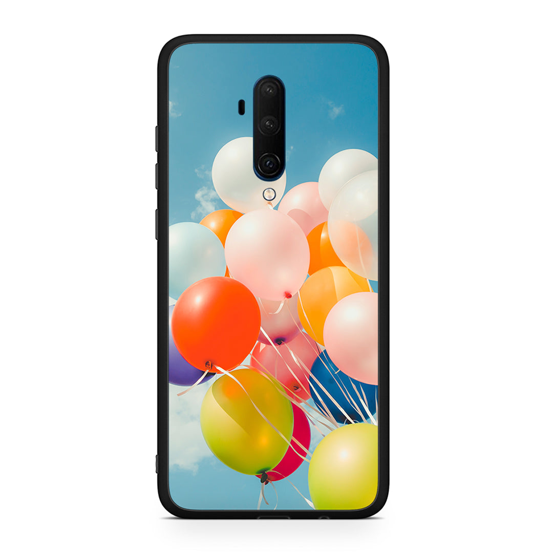OnePlus 7T Pro Colorful Balloons θήκη από τη Smartfits με σχέδιο στο πίσω μέρος και μαύρο περίβλημα | Smartphone case with colorful back and black bezels by Smartfits