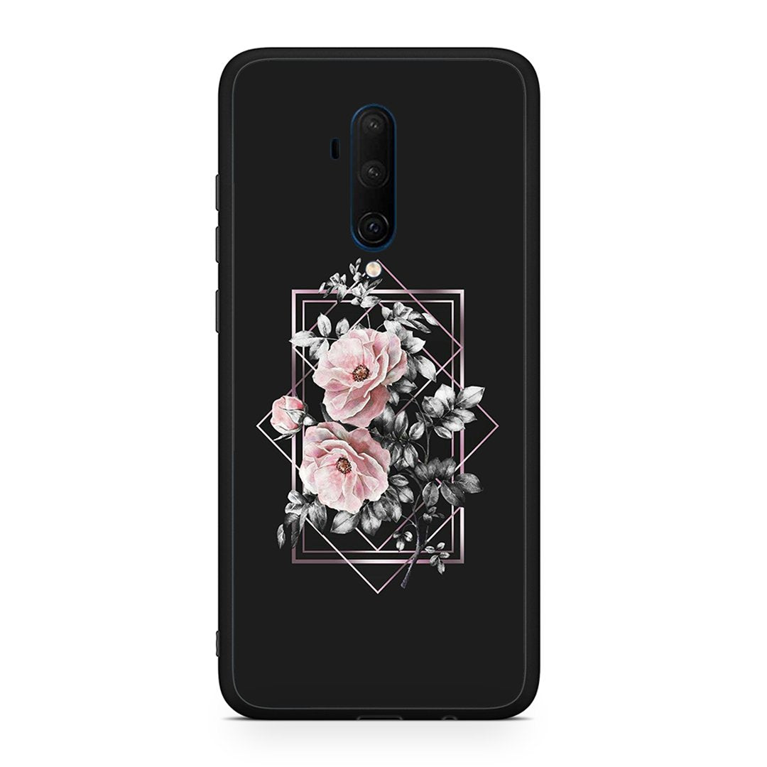 OnePlus 7T Pro Frame Flower θήκη από τη Smartfits με σχέδιο στο πίσω μέρος και μαύρο περίβλημα | Smartphone case with colorful back and black bezels by Smartfits