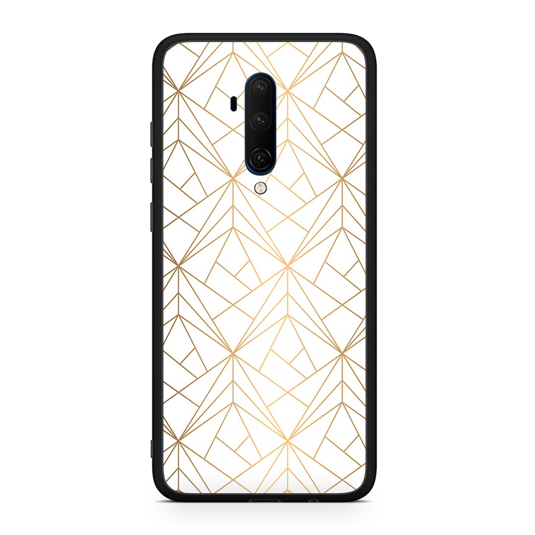 OnePlus 7T Pro Luxury White Geometric θήκη από τη Smartfits με σχέδιο στο πίσω μέρος και μαύρο περίβλημα | Smartphone case with colorful back and black bezels by Smartfits