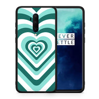 Thumbnail for Θήκη OnePlus 7T Pro Green Hearts από τη Smartfits με σχέδιο στο πίσω μέρος και μαύρο περίβλημα | OnePlus 7T Pro Green Hearts case with colorful back and black bezels