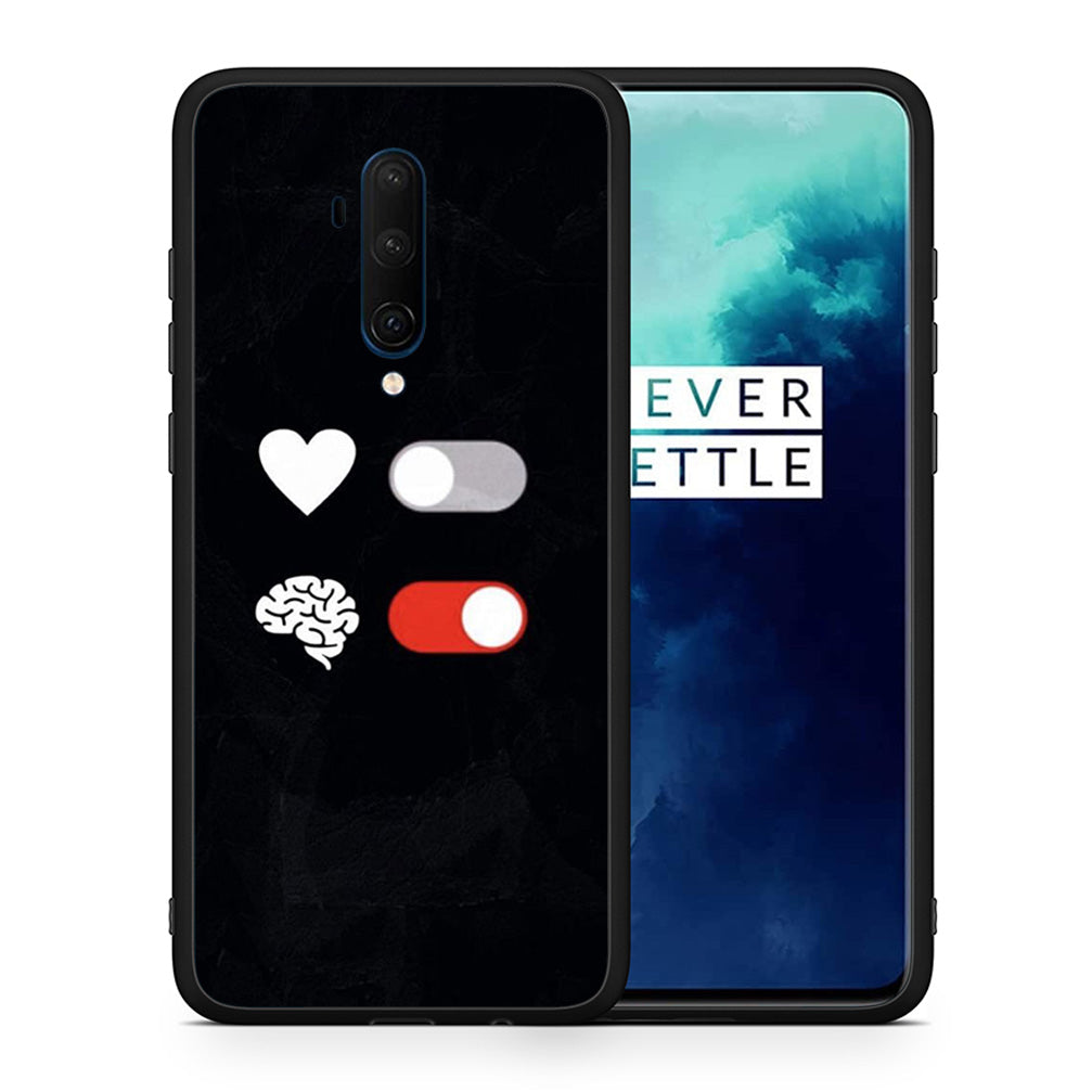 Θήκη Αγίου Βαλεντίνου OnePlus 7T Pro Heart Vs Brain από τη Smartfits με σχέδιο στο πίσω μέρος και μαύρο περίβλημα | OnePlus 7T Pro Heart Vs Brain case with colorful back and black bezels