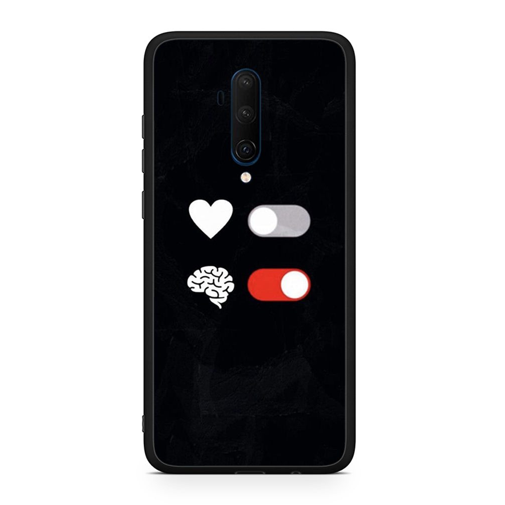 OnePlus 7T Pro Heart Vs Brain Θήκη Αγίου Βαλεντίνου από τη Smartfits με σχέδιο στο πίσω μέρος και μαύρο περίβλημα | Smartphone case with colorful back and black bezels by Smartfits