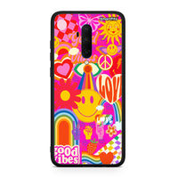 Thumbnail for OnePlus 7T Pro Hippie Love θήκη από τη Smartfits με σχέδιο στο πίσω μέρος και μαύρο περίβλημα | Smartphone case with colorful back and black bezels by Smartfits