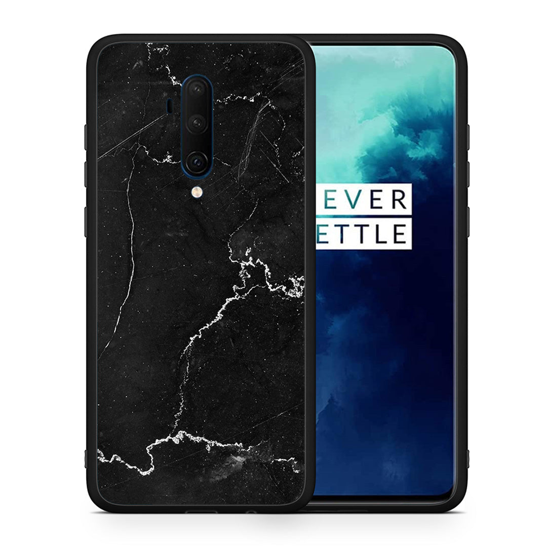 Θήκη OnePlus 7T Pro Marble Black από τη Smartfits με σχέδιο στο πίσω μέρος και μαύρο περίβλημα | OnePlus 7T Pro Marble Black case with colorful back and black bezels