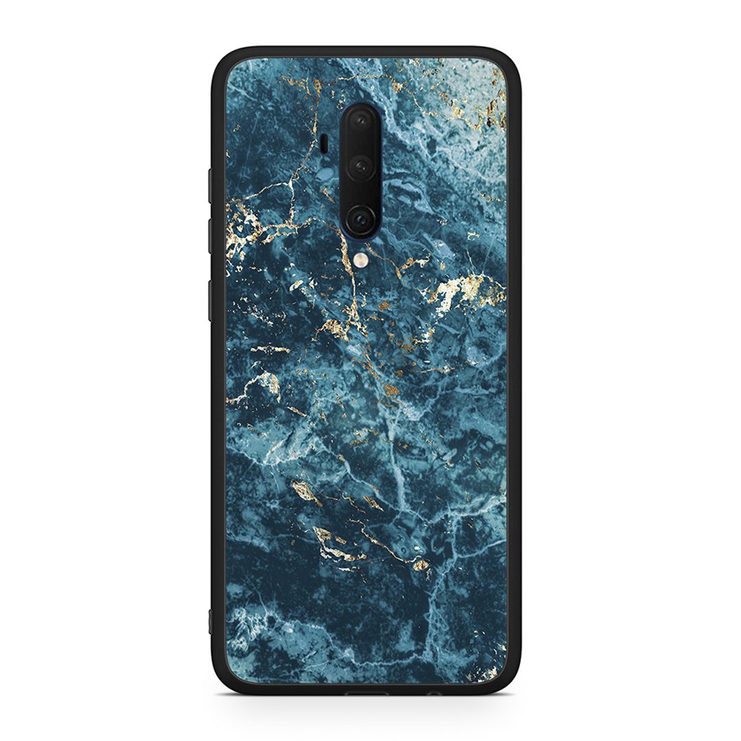 OnePlus 7T Pro Marble Blue θήκη από τη Smartfits με σχέδιο στο πίσω μέρος και μαύρο περίβλημα | Smartphone case with colorful back and black bezels by Smartfits