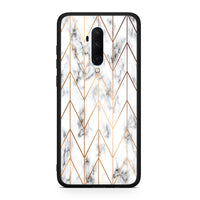 Thumbnail for OnePlus 7T Pro Gold Geometric Marble θήκη από τη Smartfits με σχέδιο στο πίσω μέρος και μαύρο περίβλημα | Smartphone case with colorful back and black bezels by Smartfits