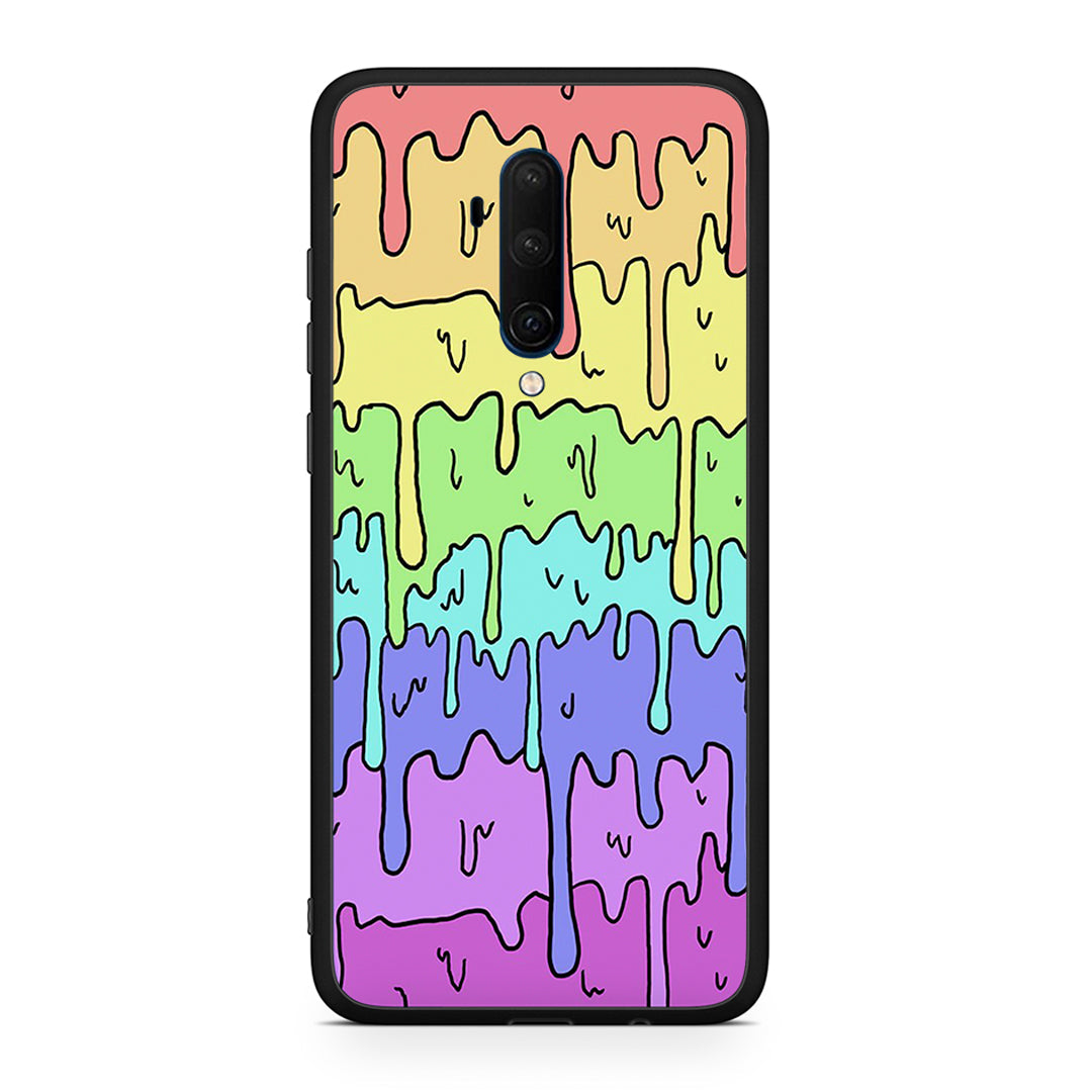 OnePlus 7T Pro Melting Rainbow θήκη από τη Smartfits με σχέδιο στο πίσω μέρος και μαύρο περίβλημα | Smartphone case with colorful back and black bezels by Smartfits
