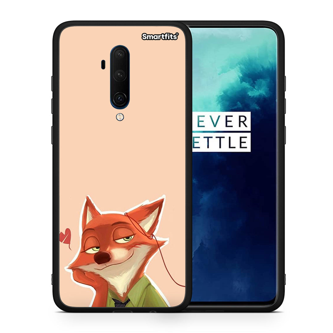 Θήκη OnePlus 7T Pro Nick Wilde And Judy Hopps Love 1 από τη Smartfits με σχέδιο στο πίσω μέρος και μαύρο περίβλημα | OnePlus 7T Pro Nick Wilde And Judy Hopps Love 1 case with colorful back and black bezels