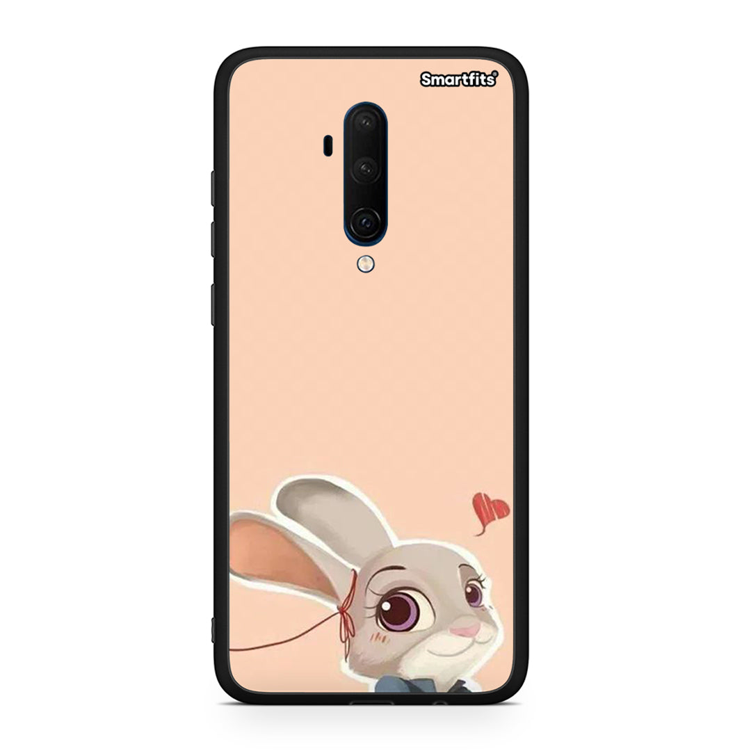 OnePlus 7T Pro Nick Wilde And Judy Hopps Love 2 θήκη από τη Smartfits με σχέδιο στο πίσω μέρος και μαύρο περίβλημα | Smartphone case with colorful back and black bezels by Smartfits