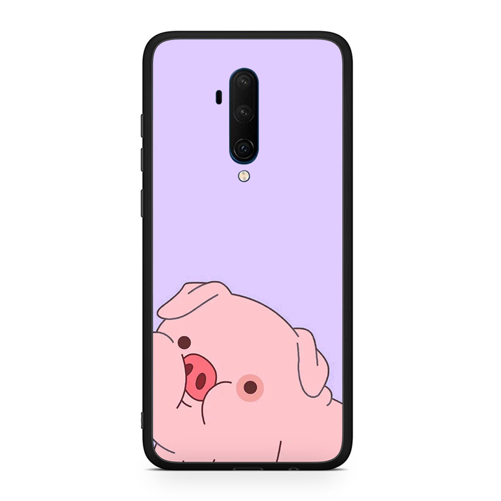 OnePlus 7T Pro Pig Love 2 Θήκη Αγίου Βαλεντίνου από τη Smartfits με σχέδιο στο πίσω μέρος και μαύρο περίβλημα | Smartphone case with colorful back and black bezels by Smartfits