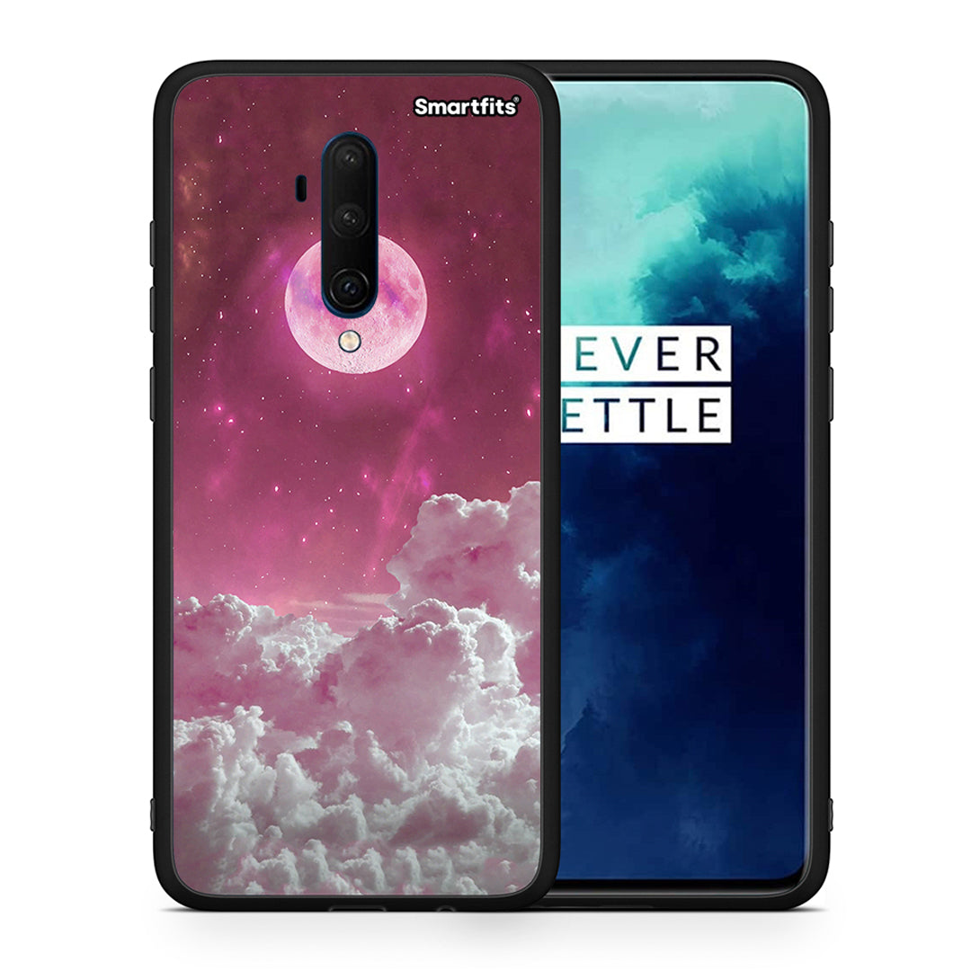 Θήκη OnePlus 7T Pro Pink Moon από τη Smartfits με σχέδιο στο πίσω μέρος και μαύρο περίβλημα | OnePlus 7T Pro Pink Moon case with colorful back and black bezels