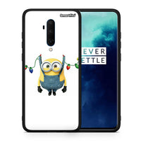 Thumbnail for Θήκη OnePlus 7T Pro Xmas Minion Lights από τη Smartfits με σχέδιο στο πίσω μέρος και μαύρο περίβλημα | OnePlus 7T Pro Xmas Minion Lights case with colorful back and black bezels