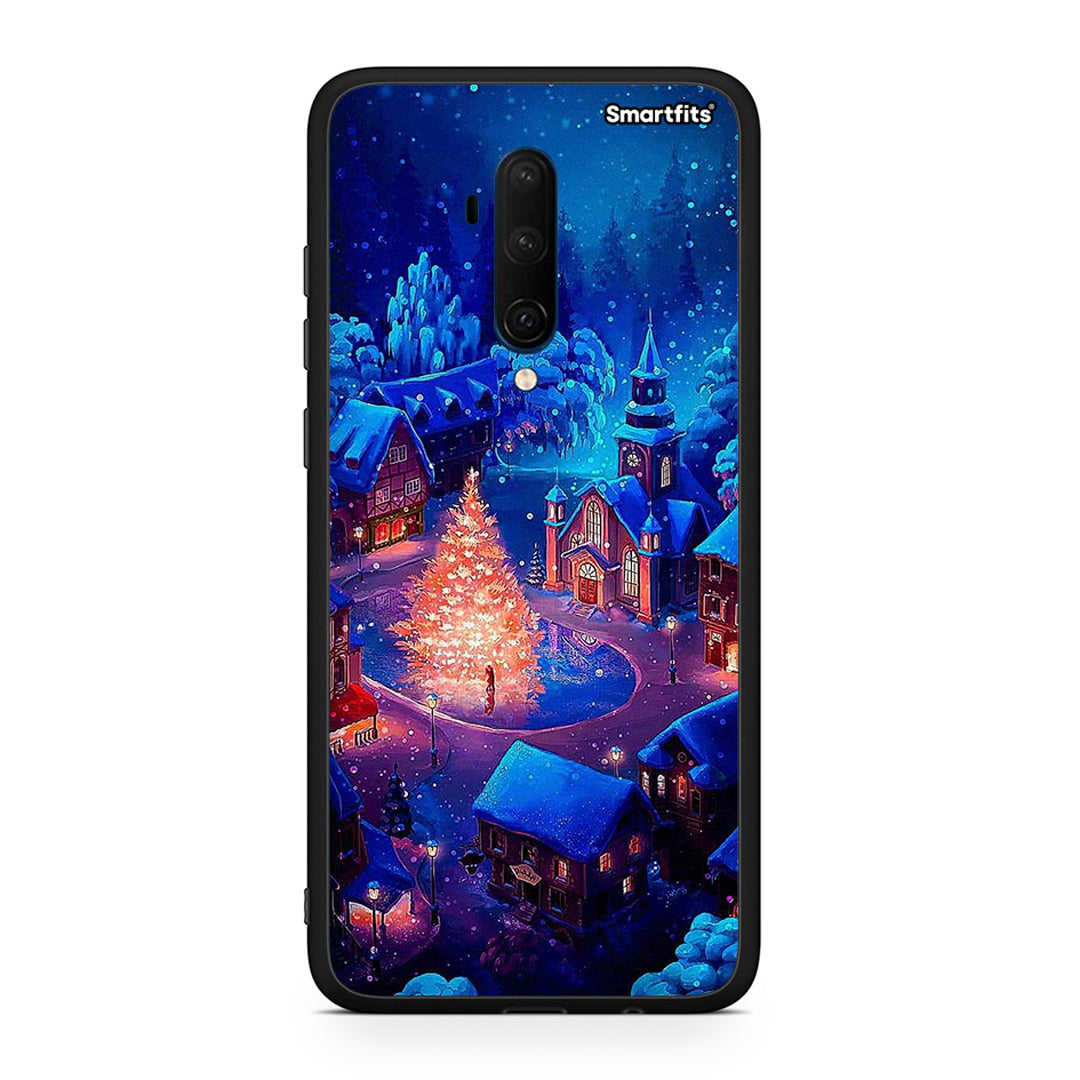 OnePlus 7T Pro Xmas Village θήκη από τη Smartfits με σχέδιο στο πίσω μέρος και μαύρο περίβλημα | Smartphone case with colorful back and black bezels by Smartfits