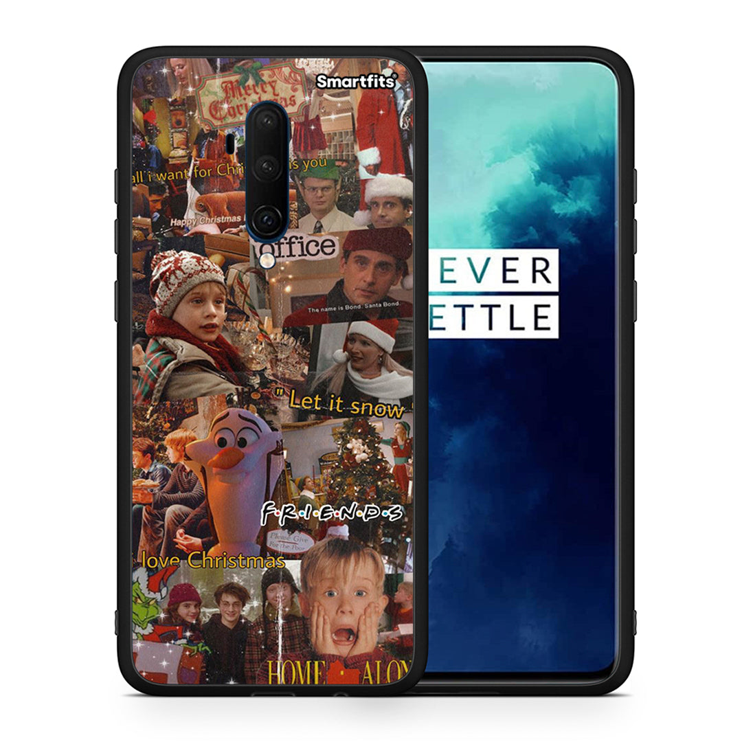 Θήκη OnePlus 7T Pro Xmas Wishes από τη Smartfits με σχέδιο στο πίσω μέρος και μαύρο περίβλημα | OnePlus 7T Pro Xmas Wishes case with colorful back and black bezels