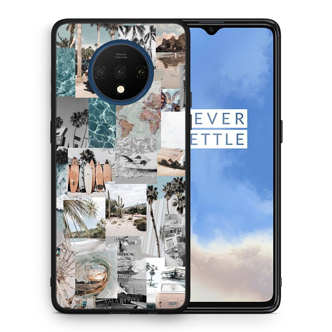 Θήκη OnePlus 7T Retro Beach Life από τη Smartfits με σχέδιο στο πίσω μέρος και μαύρο περίβλημα | OnePlus 7T Retro Beach Life case with colorful back and black bezels