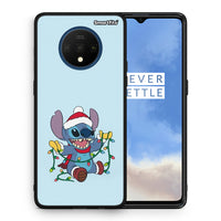 Thumbnail for Θήκη OnePlus 7T Santa Stich από τη Smartfits με σχέδιο στο πίσω μέρος και μαύρο περίβλημα | OnePlus 7T Santa Stich case with colorful back and black bezels