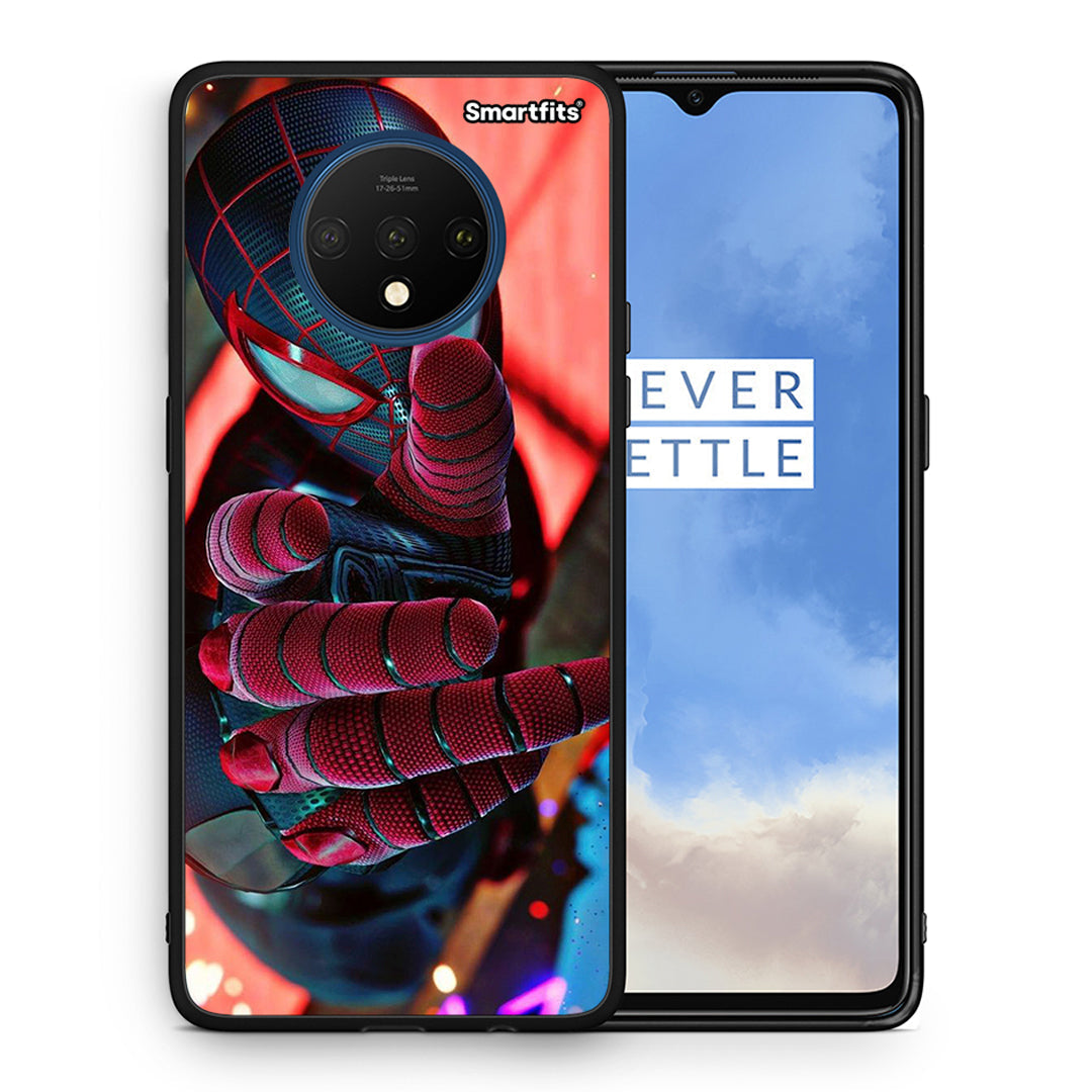 Θήκη OnePlus 7T Spider Hand από τη Smartfits με σχέδιο στο πίσω μέρος και μαύρο περίβλημα | OnePlus 7T Spider Hand case with colorful back and black bezels