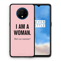 Thumbnail for Θήκη OnePlus 7T Superpower Woman από τη Smartfits με σχέδιο στο πίσω μέρος και μαύρο περίβλημα | OnePlus 7T Superpower Woman case with colorful back and black bezels