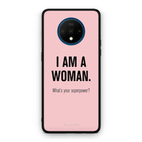 Thumbnail for OnePlus 7T Superpower Woman θήκη από τη Smartfits με σχέδιο στο πίσω μέρος και μαύρο περίβλημα | Smartphone case with colorful back and black bezels by Smartfits