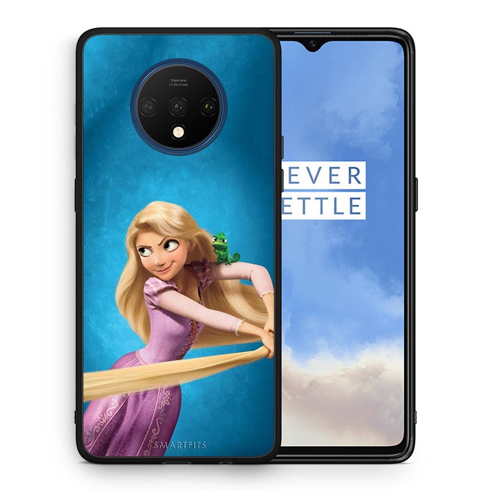 Θήκη Αγίου Βαλεντίνου OnePlus 7T Tangled 2 από τη Smartfits με σχέδιο στο πίσω μέρος και μαύρο περίβλημα | OnePlus 7T Tangled 2 case with colorful back and black bezels