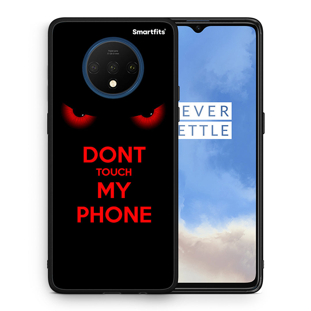 Θήκη OnePlus 7T Touch My Phone από τη Smartfits με σχέδιο στο πίσω μέρος και μαύρο περίβλημα | OnePlus 7T Touch My Phone case with colorful back and black bezels