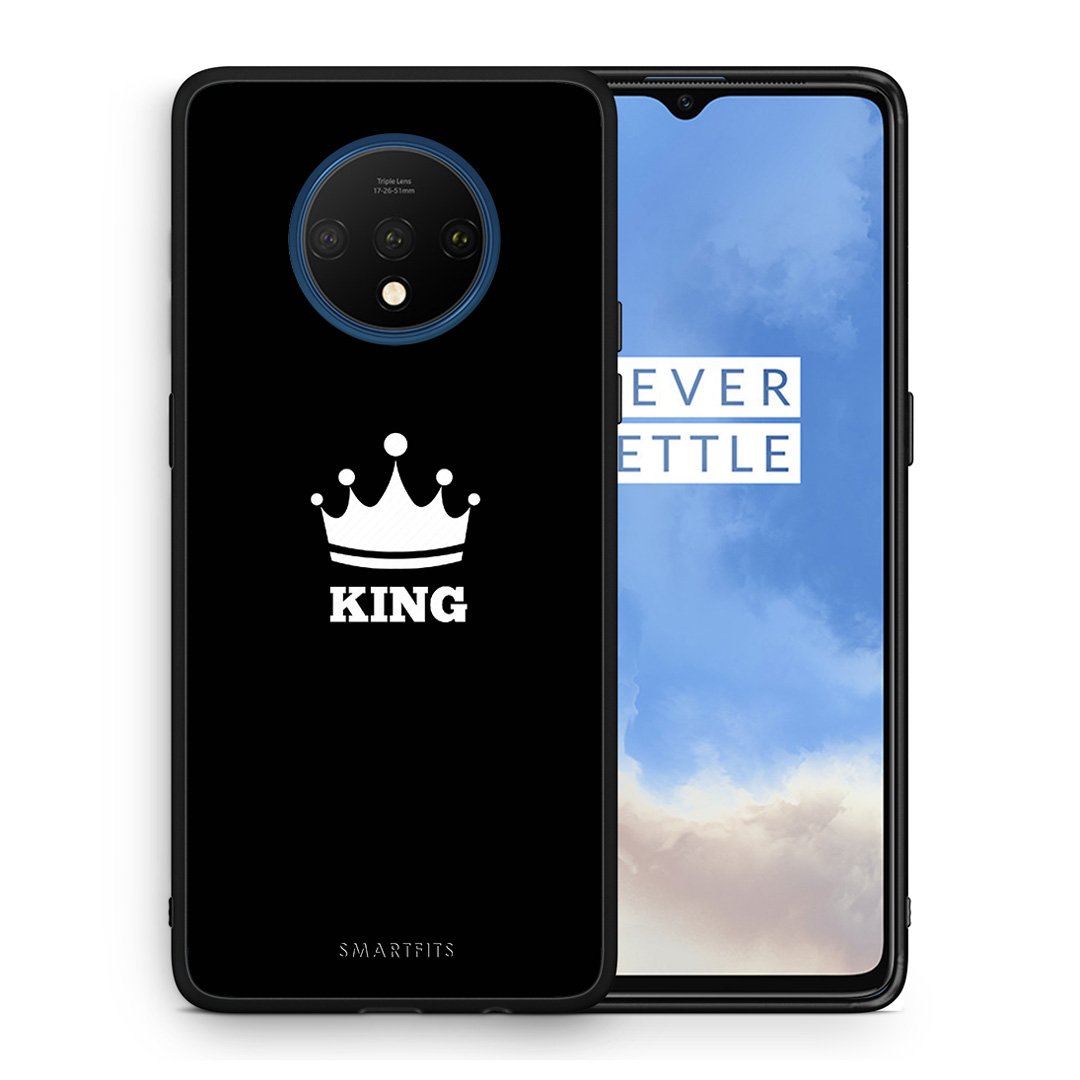 Θήκη OnePlus 7T King Valentine από τη Smartfits με σχέδιο στο πίσω μέρος και μαύρο περίβλημα | OnePlus 7T King Valentine case with colorful back and black bezels