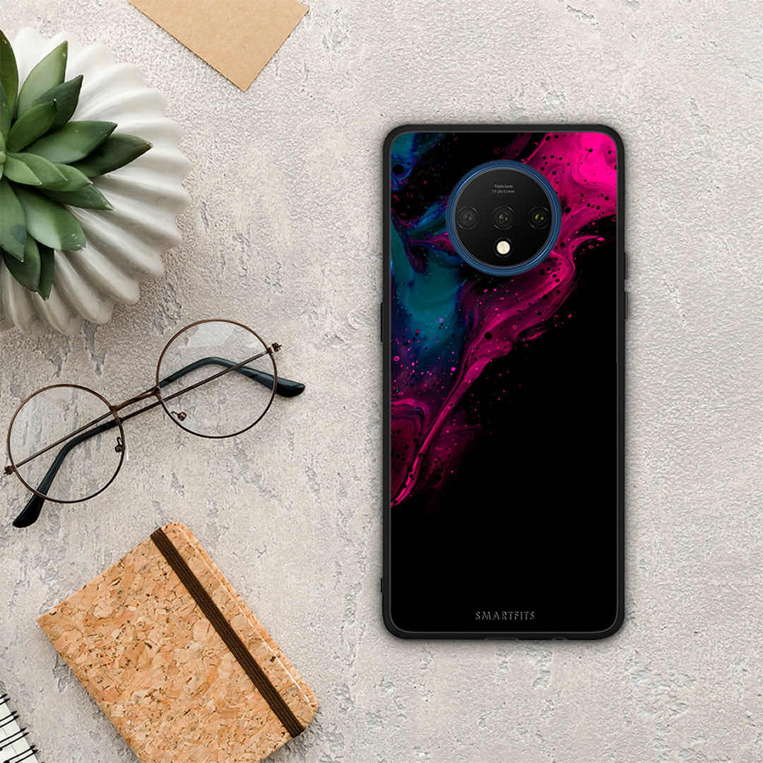 Watercolor Pink Black - OnePlus 7T case