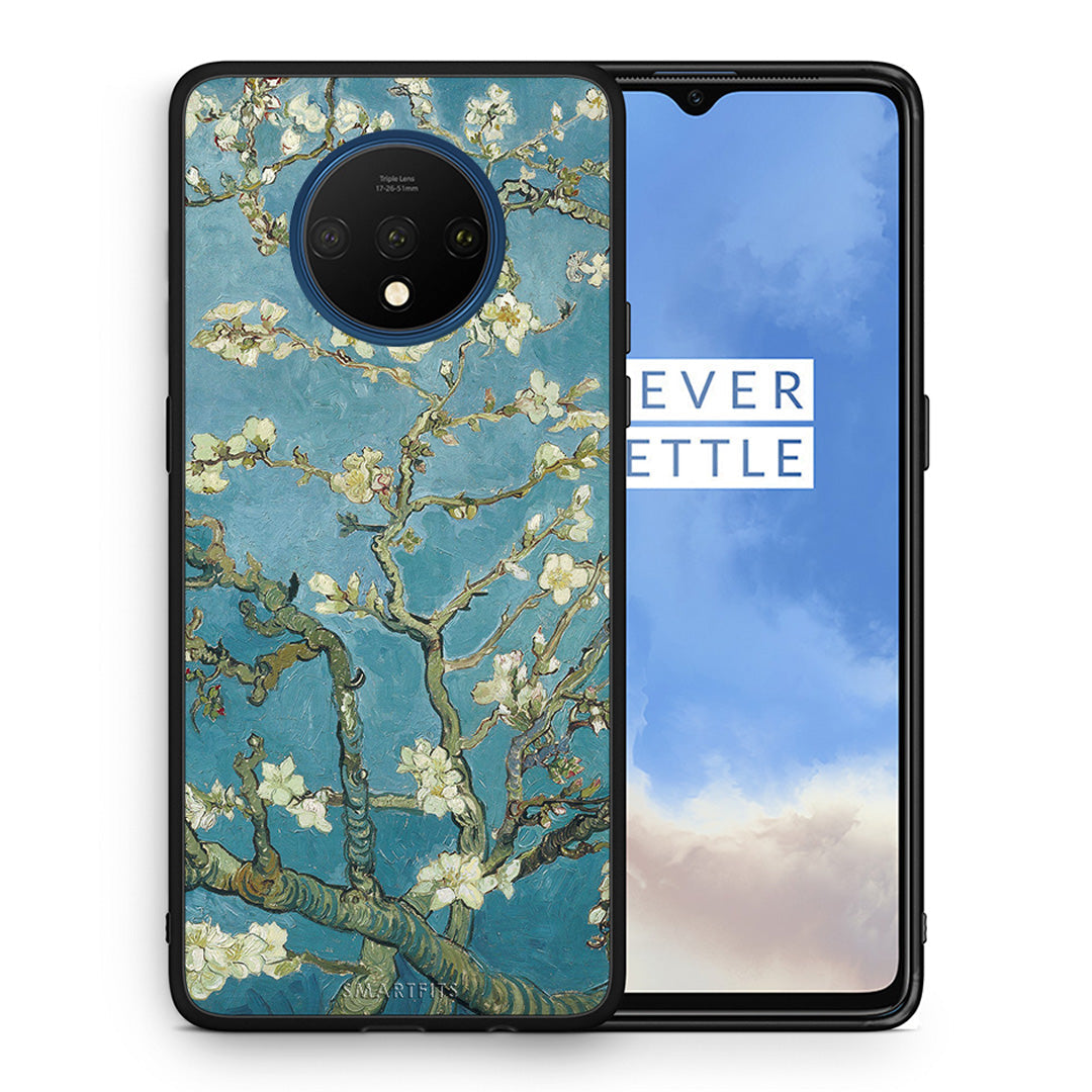 Θήκη OnePlus 7T White Blossoms από τη Smartfits με σχέδιο στο πίσω μέρος και μαύρο περίβλημα | OnePlus 7T White Blossoms case with colorful back and black bezels