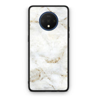 Thumbnail for OnePlus 7T White Gold Marble θήκη από τη Smartfits με σχέδιο στο πίσω μέρος και μαύρο περίβλημα | Smartphone case with colorful back and black bezels by Smartfits