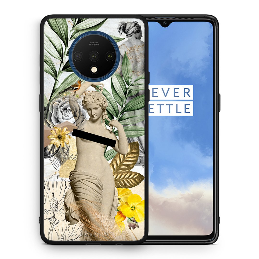 Θήκη OnePlus 7T Woman Statue από τη Smartfits με σχέδιο στο πίσω μέρος και μαύρο περίβλημα | OnePlus 7T Woman Statue case with colorful back and black bezels