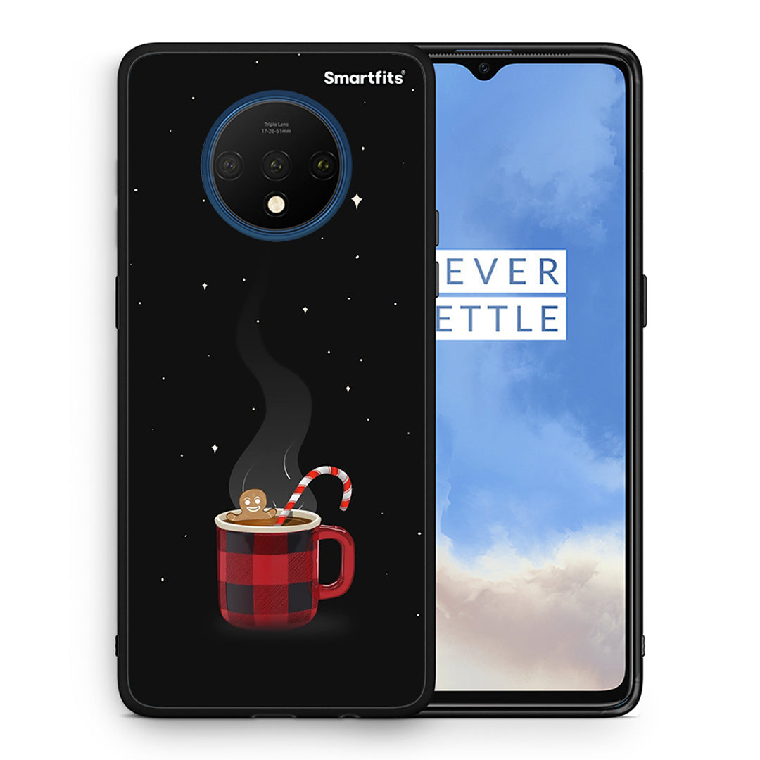 Θήκη OnePlus 7T Xmas Bathing από τη Smartfits με σχέδιο στο πίσω μέρος και μαύρο περίβλημα | OnePlus 7T Xmas Bathing case with colorful back and black bezels