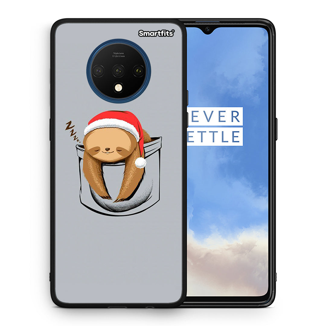 Θήκη OnePlus 7T Xmas Zzzz από τη Smartfits με σχέδιο στο πίσω μέρος και μαύρο περίβλημα | OnePlus 7T Xmas Zzzz case with colorful back and black bezels