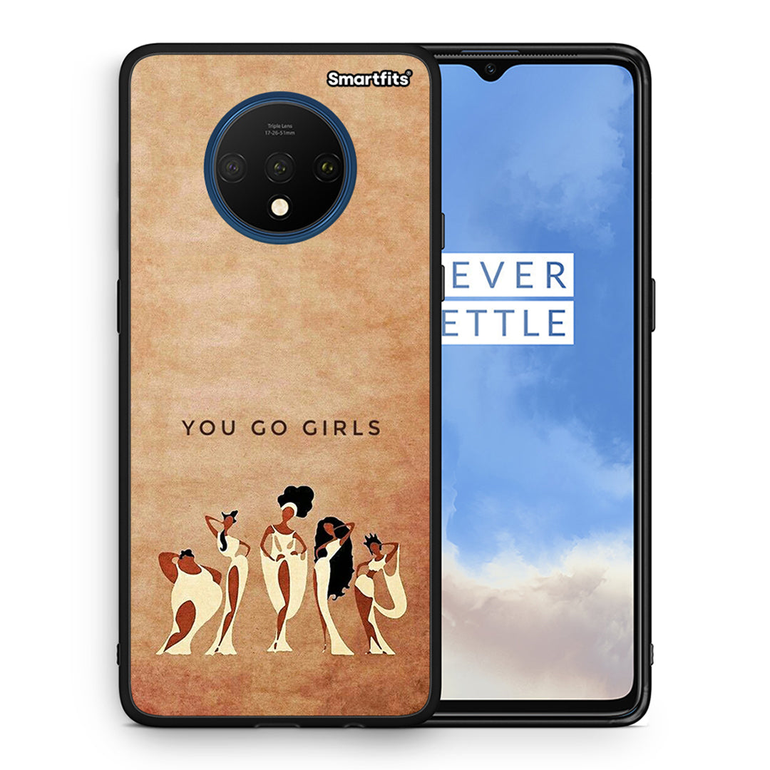 Θήκη OnePlus 7T You Go Girl από τη Smartfits με σχέδιο στο πίσω μέρος και μαύρο περίβλημα | OnePlus 7T You Go Girl case with colorful back and black bezels