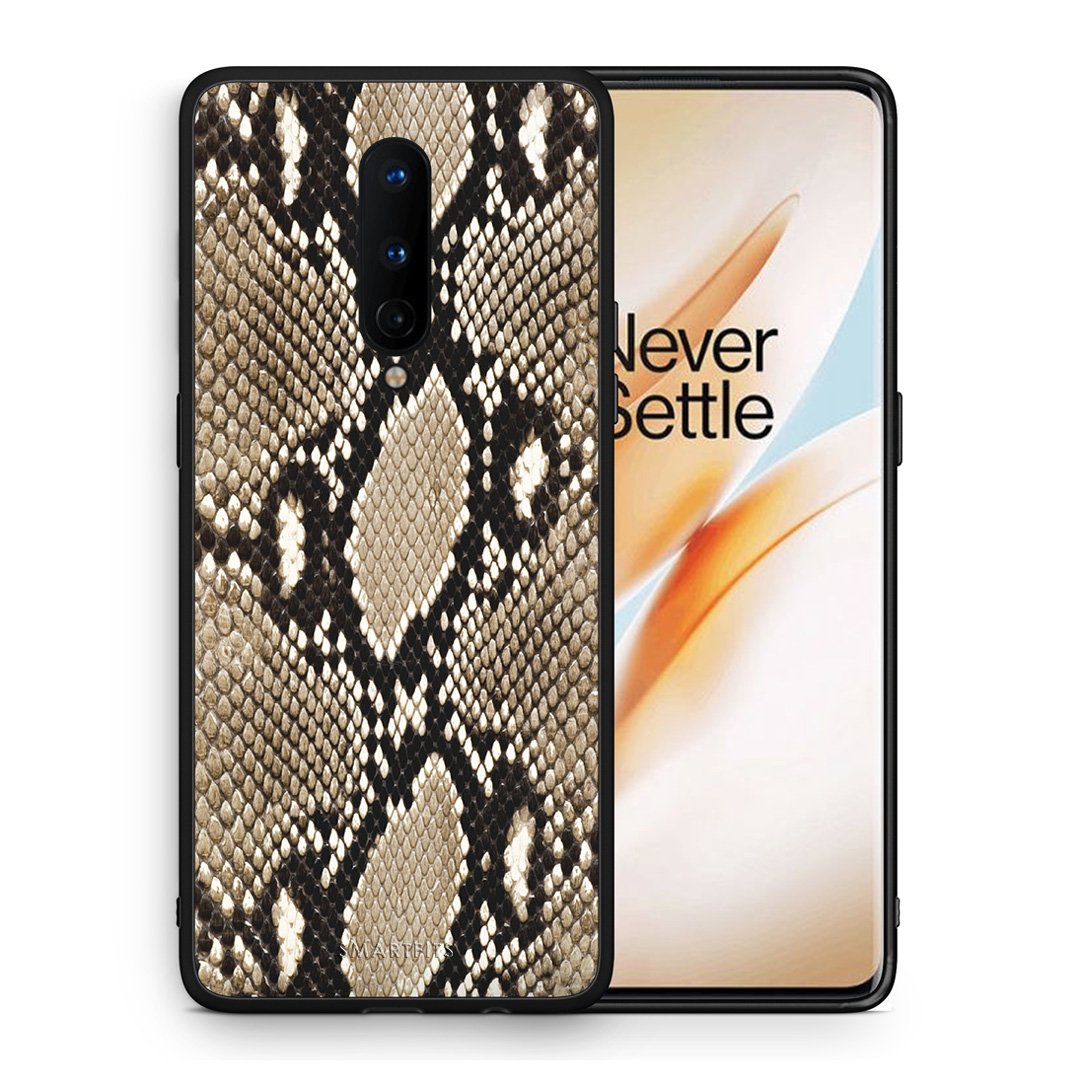 Θήκη OnePlus 8 Fashion Snake Animal από τη Smartfits με σχέδιο στο πίσω μέρος και μαύρο περίβλημα | OnePlus 8 Fashion Snake Animal case with colorful back and black bezels