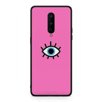 Thumbnail for OnePlus 8 Blue Eye Pink θήκη από τη Smartfits με σχέδιο στο πίσω μέρος και μαύρο περίβλημα | Smartphone case with colorful back and black bezels by Smartfits