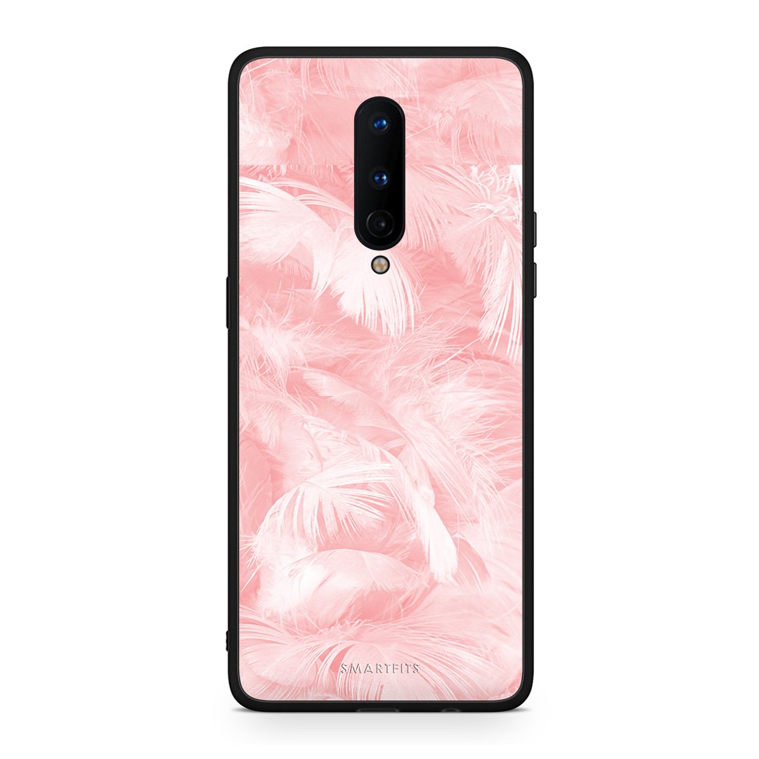 33 - OnePlus 8  Pink Feather Boho case, cover, bumper