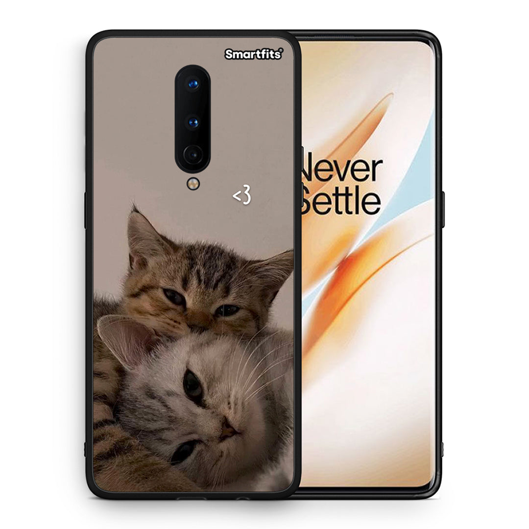 Θήκη OnePlus 8 Cats In Love από τη Smartfits με σχέδιο στο πίσω μέρος και μαύρο περίβλημα | OnePlus 8 Cats In Love case with colorful back and black bezels