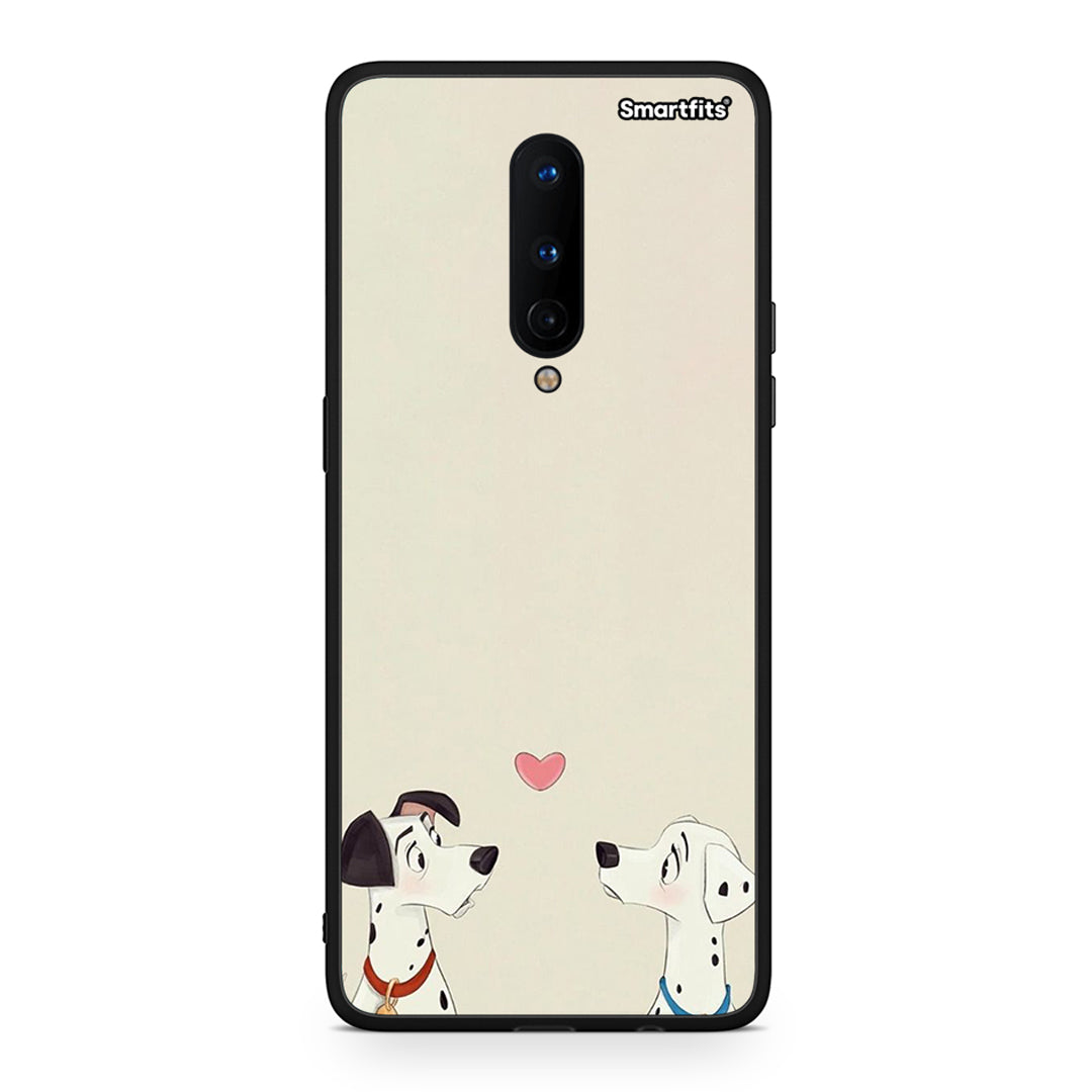 OnePlus 8 Dalmatians Love θήκη από τη Smartfits με σχέδιο στο πίσω μέρος και μαύρο περίβλημα | Smartphone case with colorful back and black bezels by Smartfits