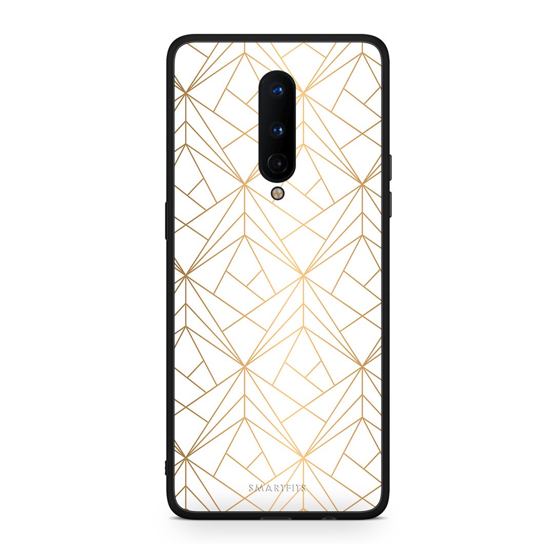 111 - OnePlus 8  Luxury White Geometric case, cover, bumper
