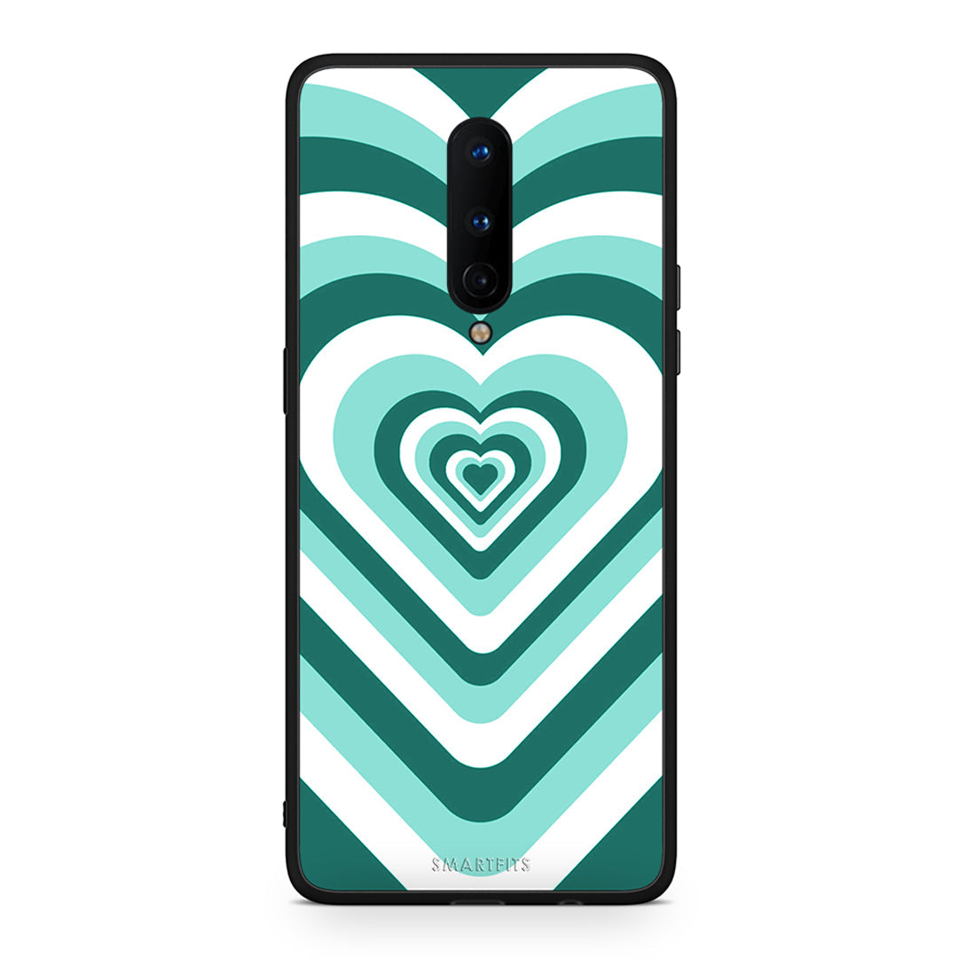 OnePlus 8 Green Hearts θήκη από τη Smartfits με σχέδιο στο πίσω μέρος και μαύρο περίβλημα | Smartphone case with colorful back and black bezels by Smartfits