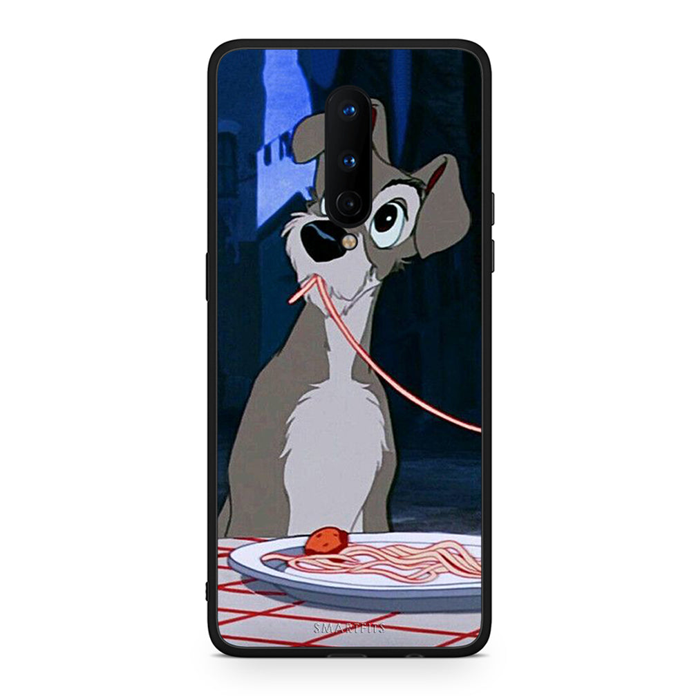 OnePlus 8 Lady And Tramp 1 Θήκη Αγίου Βαλεντίνου από τη Smartfits με σχέδιο στο πίσω μέρος και μαύρο περίβλημα | Smartphone case with colorful back and black bezels by Smartfits