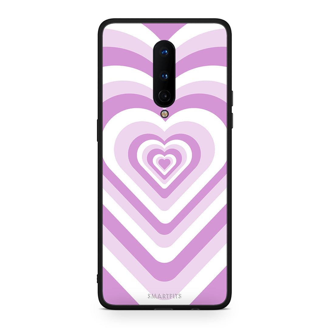 OnePlus 8 Lilac Hearts θήκη από τη Smartfits με σχέδιο στο πίσω μέρος και μαύρο περίβλημα | Smartphone case with colorful back and black bezels by Smartfits