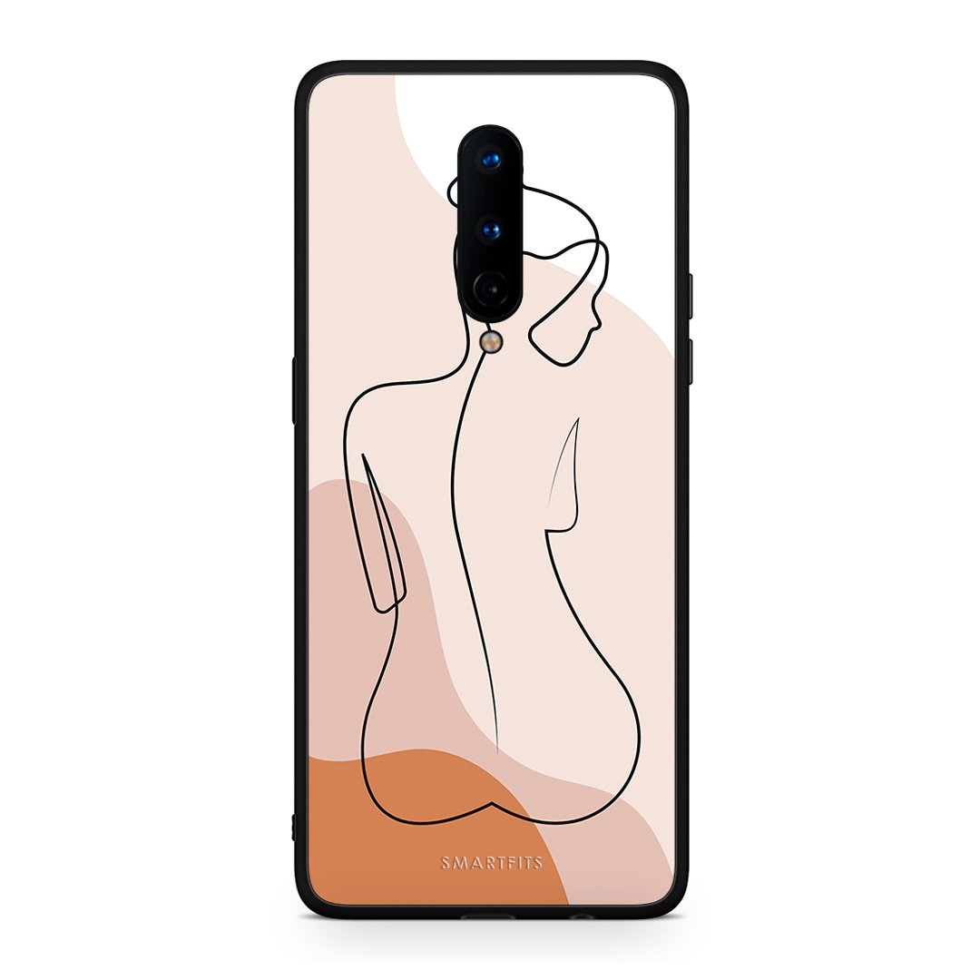 OnePlus 8 LineArt Woman θήκη από τη Smartfits με σχέδιο στο πίσω μέρος και μαύρο περίβλημα | Smartphone case with colorful back and black bezels by Smartfits
