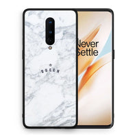 Thumbnail for Θήκη OnePlus 8 Queen Marble από τη Smartfits με σχέδιο στο πίσω μέρος και μαύρο περίβλημα | OnePlus 8 Queen Marble case with colorful back and black bezels