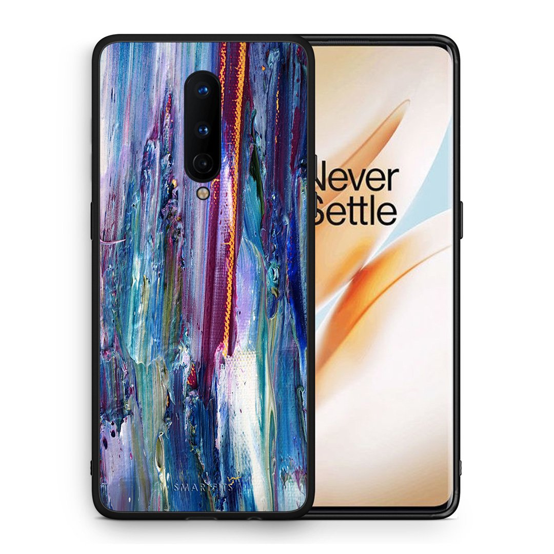 Θήκη OnePlus 8 Winter Paint από τη Smartfits με σχέδιο στο πίσω μέρος και μαύρο περίβλημα | OnePlus 8 Winter Paint case with colorful back and black bezels